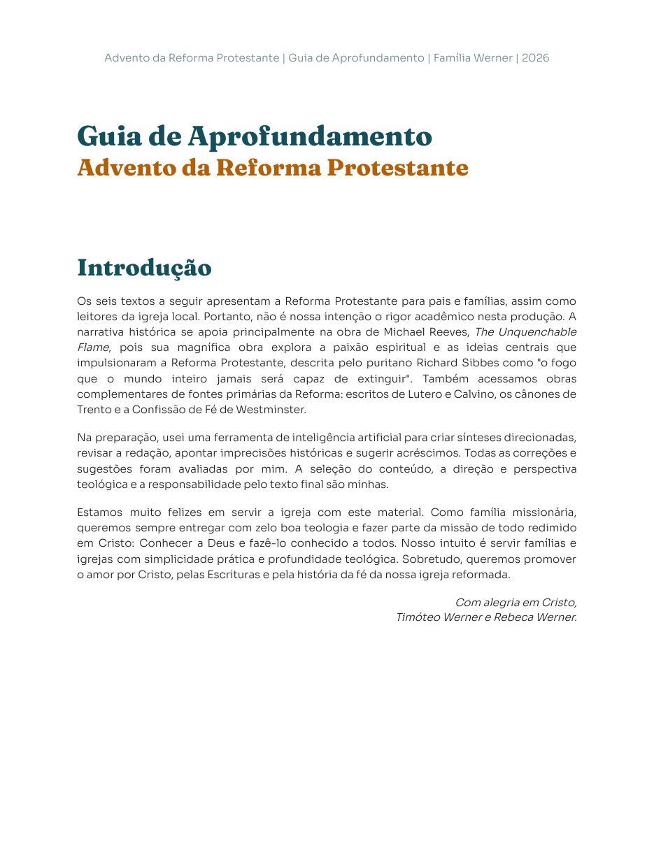 Primeira página do Guia de Aprofundamento