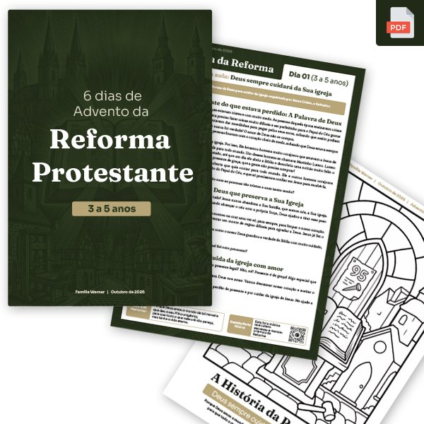 Capa e páginas internas do Advento da Reforma, volume de 3 a 5 anos